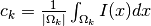 c_k=\frac{1}{|\Omega_k|} \int_{\Omega_k} I(x) dx